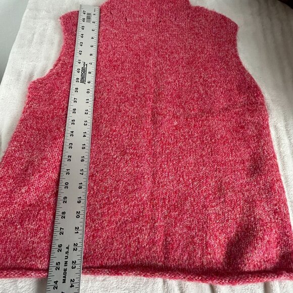 Zara Women Sleeveless Turtleneck Sweater Vest Medium Pink Knit Pullover Cozy New - Picture 8 of 8